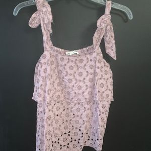 womens fashion top lace detail bowtie strap